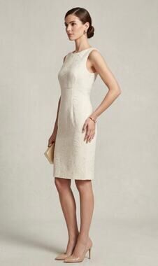 Alex Marie Winter White Sleeveless Sheath Dress Size 4 Minimalist